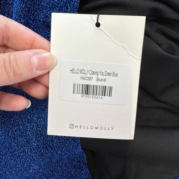 Hello Molly Dress Womens 6 Blue Craving You Deserve Cutout Mini One Shoulder - Picture 8 of 13